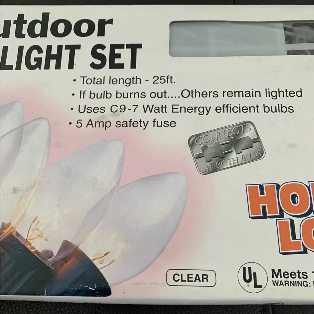 Hobby Lobby 25 C9 Clear Incandescent String Lights Christmas X2 Green Wire